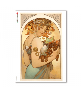 NOUVEAU-0010. Carta di riso art nouveau per decoupage.