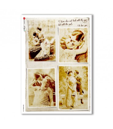 OLD-PHOTOS-0083. Carta di riso vittoriana per decoupage.