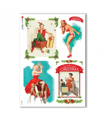 PINUP-0018. Pin-Up Rice Paper for decoupage.