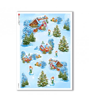 CHRISTMAS-0135. Carta di riso Natale per decoupage.