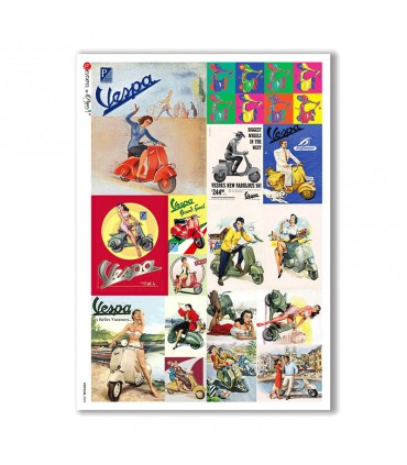 VEHICLES-0023. Papel de Arroz vehículos para decoupage.