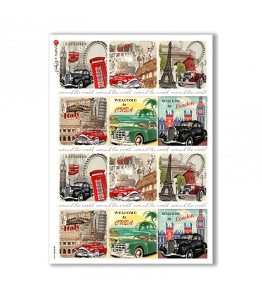 VEHICLES-0024. Vehicles Rice Paper for decoupage.