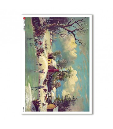 VIEWS-0143. Carta di Riso paesaggi per decoupage