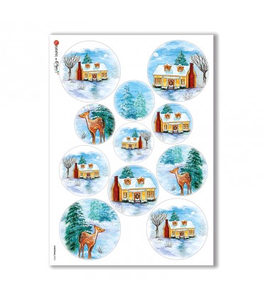 CHRISTMAS-0070. Carta di riso Natale per decoupage.