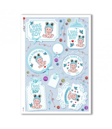 BABY-0066. Rice paper baby for decoupage.