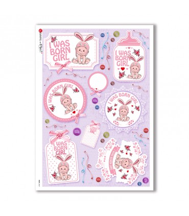 BABY-0067. Papel de Arroz niños para decoupage