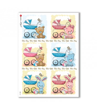 BABY-0068. Carta di riso bambini per decoupage.