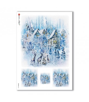 CHRISTMAS-0140. Carta di riso Natale per decoupage.