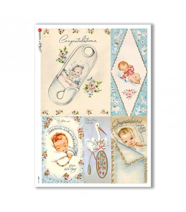 BABY-0070. Papel de Arroz niños para decoupage