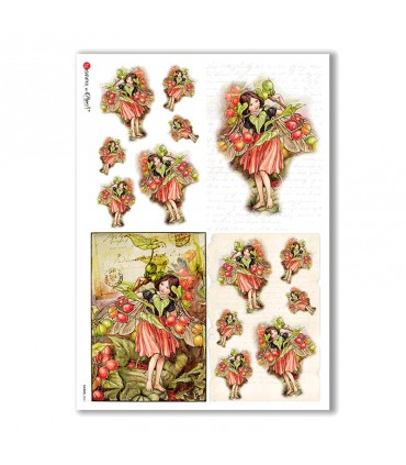 FAIRIES-0061. Carta di riso fate per decoupage.