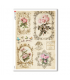 FLOWERS-0329. Papel de Arroz victoriano flores para decoupage.