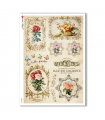 FLOWERS-0330. Papel de Arroz victoriano flores para decoupage.
