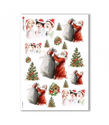 CHRISTMAS-0144. Carta di riso Natale per decoupage.