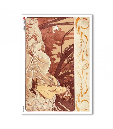 NOUVEAU-0014. Carta di riso art nouveau per decoupage.
