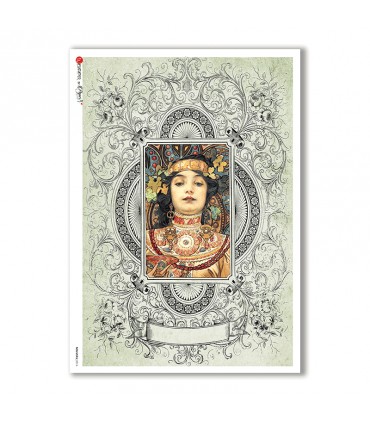 NOUVEAU-0016. Art nouveau Rice Paper for decoupage.