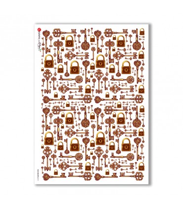 OLD OBJECTS-0011. Carta di riso oggetti vintage per decoupage.