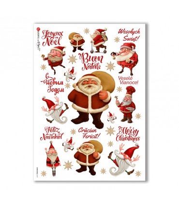 CHRISTMAS-0147. Carta di riso Natale per decoupage.