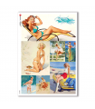 PINUP-0021. Carta di riso pin-up per decoupage.