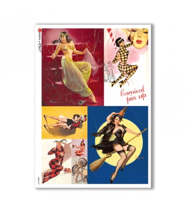 PINUP-0022. Carta di riso pin-up per decoupage.