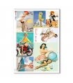 PINUP-0023. Carta di riso pin-up per decoupage.