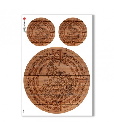 TIME-0011. Papel de Arroz relojes para decoupage.