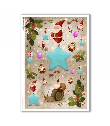CHRISTMAS-0155. Papel de Arroz Navidad para decoupage.