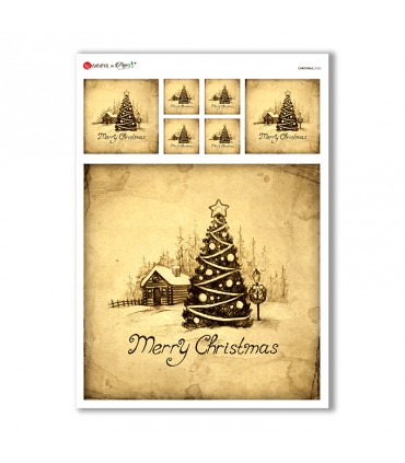 CHRISTMAS-0162. Carta di riso Natale per decoupage.