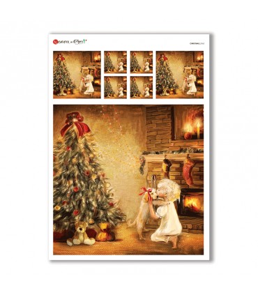 CHRISTMAS-0163. Carta di riso Natale per decoupage.