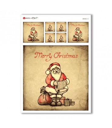 CHRISTMAS-0164. Carta di riso Natale per decoupage.