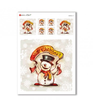 CHRISTMAS-0167. Carta di riso Natale per decoupage.