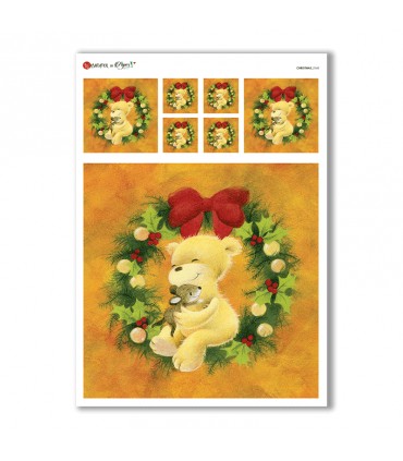 CHRISTMAS-0168. Carta di riso Natale per decoupage.