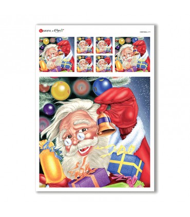 CHRISTMAS-0170. Carta di riso Natale per decoupage.