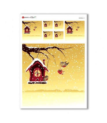CHRISTMAS-0172. Carta di riso Natale per decoupage.