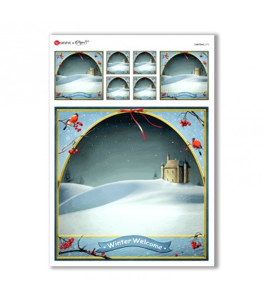 CHRISTMAS-0173. Carta di riso Natale per decoupage.