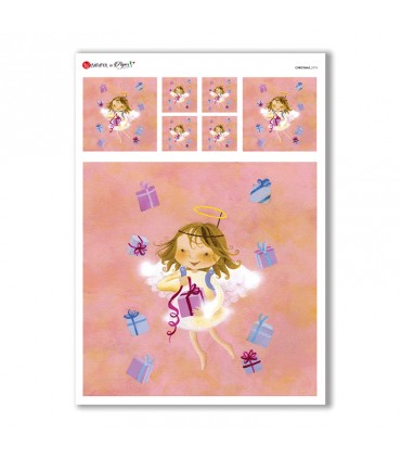 CHRISTMAS-0176. Carta di riso Natale per decoupage.