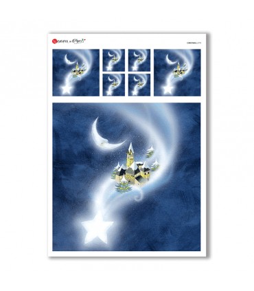 CHRISTMAS-0178. Carta di riso Natale per decoupage.