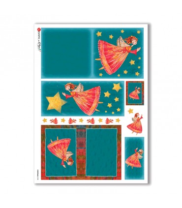 CHRISTMAS-0180. Carta di riso Natale per decoupage.