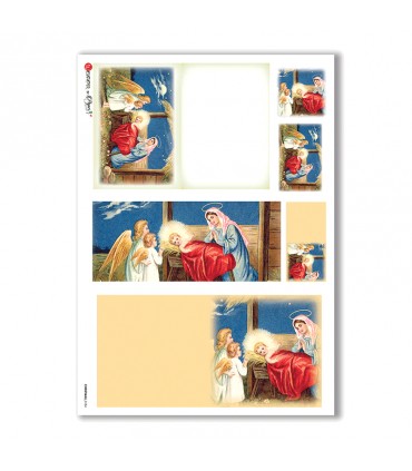 CHRISTMAS-0184. Carta di riso Natale per decoupage.