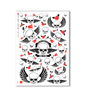 SKULL-0009. Skull Rice Paper for decoupage.