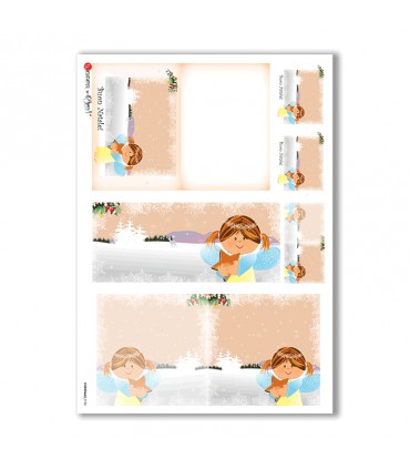 CHRISTMAS-0186. Carta di riso Natale per decoupage.