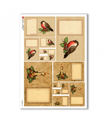 CHRISTMAS-0187. Carta di riso Natale per decoupage.