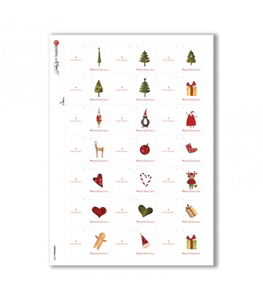 CHRISTMAS-0190. Carta di riso Natale per decoupage.