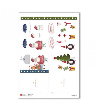 CHRISTMAS-0195. Carta di riso Natale per decoupage.