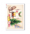 CHRISTMAS-0136. Carta di riso Natale per decoupage.