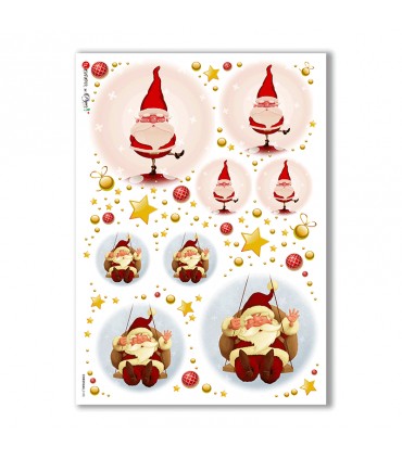 CHRISTMAS-0150. Carta di riso Natale per decoupage.