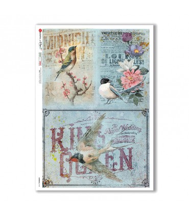 ANIMALS-0140. Carta di riso animali per decoupage.