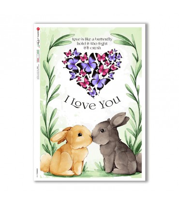 ANIMALS-0143. Animals Rice Paper for decoupage.