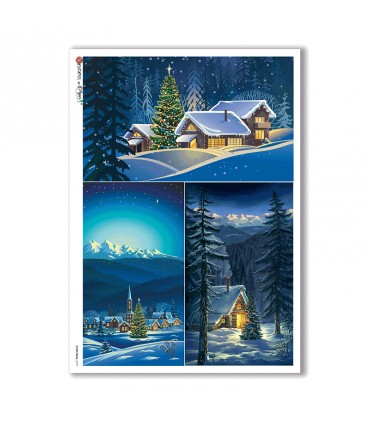 CHRISTMAS-0197. Carta di riso Natale per decoupage.