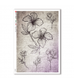 FLOWERS-0354. Carta di riso fiori per decoupage.