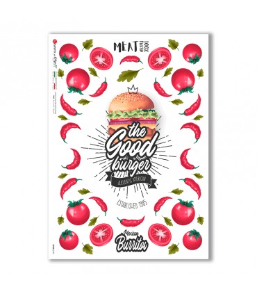 FOOD-0137. Papel de Arroz comida para decoupage.